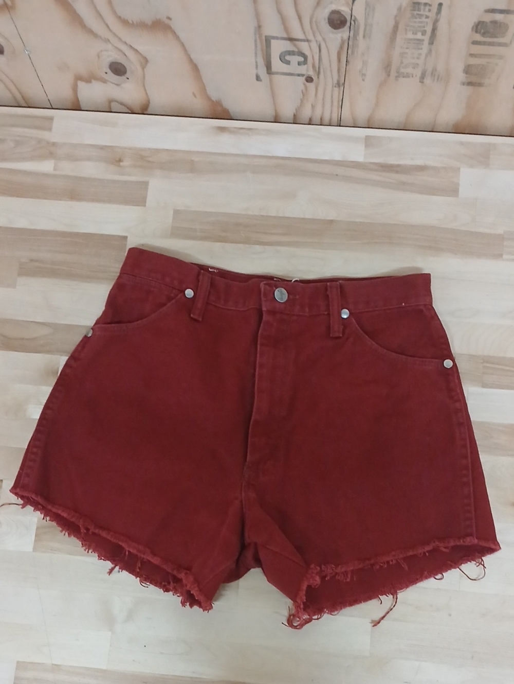 Wrangler Vintage Red Denim Cutoff Shorts Size 11
